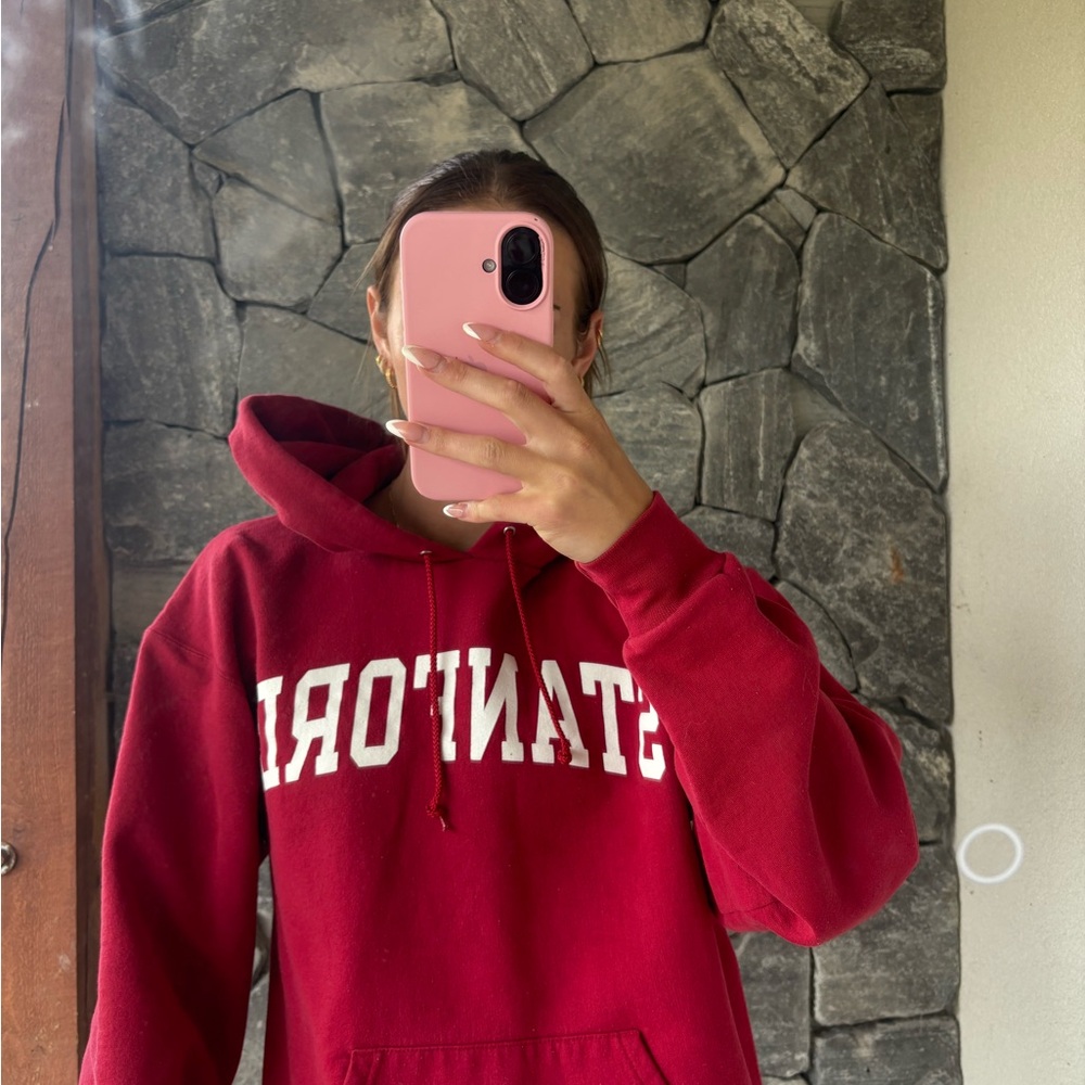Champion Red Pullover Sweater with White Lettering
